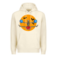 Sandshell cheerleading skeleton halloween cheer skeleton cheerleader t shirt Premium Hoodie - DesignPulse