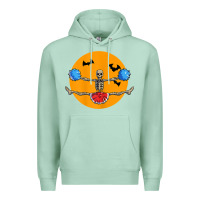 Seafoam cheerleading skeleton halloween cheer skeleton cheerleader t shirt Premium Hoodie - DesignPulse