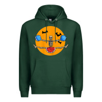 Sports Green cheerleading skeleton halloween cheer skeleton cheerleader t shirt Premium Hoodie - DesignPulse