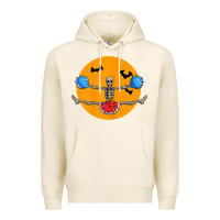 Tofu cheerleading skeleton halloween cheer skeleton cheerleader t shirt Premium Hoodie - DesignPulse