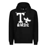 Black t birds greaser thunderbirds 1970s t birds pullover hoodie Premium Hoodie - DesignPulse