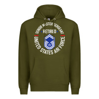 Army Green senior master sergeant retired air force retirement gifts t shirt Premium Hoodie - DesignPulse