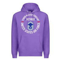 Purple senior master sergeant retired air force retirement gifts t shirt Premium Hoodie - DesignPulse