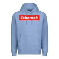 Colony Blue tabarnak quebec french canadian canada profanity sacre cuss premium t Premium Hoodie - DesignPulse