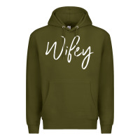 Army Green wifey sweat(b) Premium Hoodie - DesignPulse