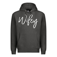 Charcoal Heather wifey sweat(b) Premium Hoodie - DesignPulse