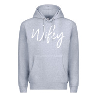 Heather Grey wifey sweat(b) Premium Hoodie - DesignPulse