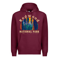 Burgundy redwood national park california retro vintage cam Premium Hoodie - DesignPulse
