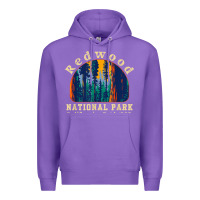 Purple redwood national park california retro vintage cam Premium Hoodie - DesignPulse