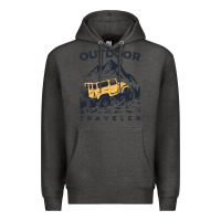 Charcoal Heather traveler Premium Hoodie - DesignPulse