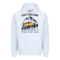 White traveler Premium Hoodie - DesignPulse