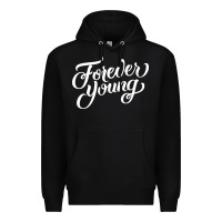 Black forever young Premium Hoodie - DesignPulse