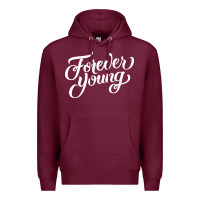 Burgundy forever young Premium Hoodie - DesignPulse
