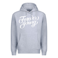 Heather Grey forever young Premium Hoodie - DesignPulse