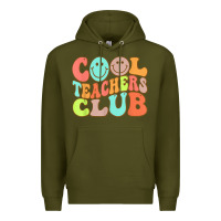 Army Green cool teachers club funny smile teachers club squad t shirt Premium Hoodie - DesignPulse