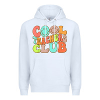 White cool teachers club funny smile teachers club squad t shirt Premium Hoodie - DesignPulse
