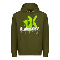 Army Green D GENERATION X, D GENERATION X vinatge, D GENERATION X art, D GENERATI Premium Hoodie - DesignPulse