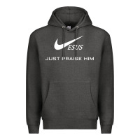 Charcoal Heather jesus just praise him Premium Hoodie - DesignPulse