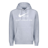Heather Grey jesus just praise him Premium Hoodie - DesignPulse