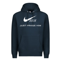 Navy jesus just praise him Premium Hoodie - DesignPulse