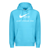 Ocean Blue jesus just praise him Premium Hoodie - DesignPulse
