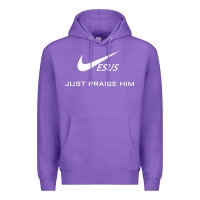 Purple jesus just praise him Premium Hoodie - DesignPulse