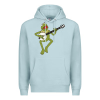 Blue Mist Kermit playing the banjo Classic Premium Hoodie - DesignPulse