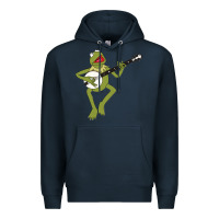 Navy Kermit playing the banjo Classic Premium Hoodie - DesignPulse