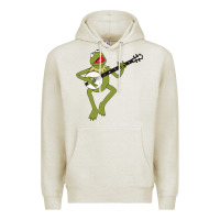 Oatmeal Heather Kermit playing the banjo Classic Premium Hoodie - DesignPulse