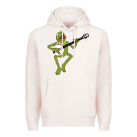 Pale Pink Kermit playing the banjo Classic Premium Hoodie - DesignPulse
