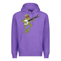 Purple Kermit playing the banjo Classic Premium Hoodie - DesignPulse