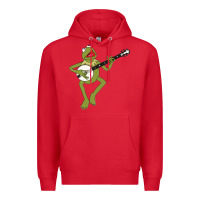 Red Kermit playing the banjo Classic Premium Hoodie - DesignPulse