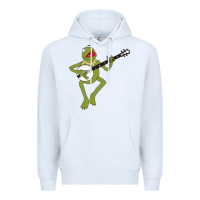 White Kermit playing the banjo Classic Premium Hoodie - DesignPulse