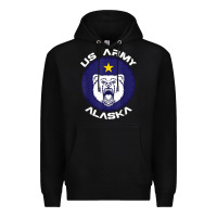Black us army alaska polar bear patch t shirt Premium Hoodie - DesignPulse