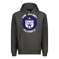 Charcoal Heather us army alaska polar bear patch t shirt Premium Hoodie - DesignPulse