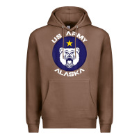 Chestnut us army alaska polar bear patch t shirt Premium Hoodie - DesignPulse
