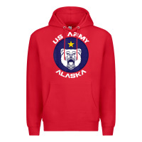 Red us army alaska polar bear patch t shirt Premium Hoodie - DesignPulse