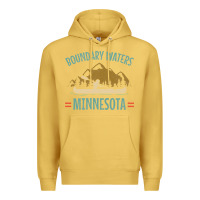 Antique Gold retro boundary waters canoe minnesota Premium Hoodie - DesignPulse