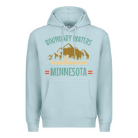 Blue Mist retro boundary waters canoe minnesota Premium Hoodie - DesignPulse