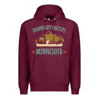 Burgundy retro boundary waters canoe minnesota Premium Hoodie - DesignPulse