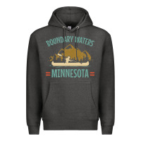 Charcoal Heather retro boundary waters canoe minnesota Premium Hoodie - DesignPulse