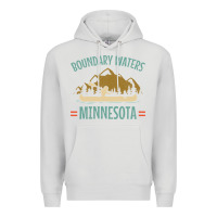 Dove Grey retro boundary waters canoe minnesota Premium Hoodie - DesignPulse