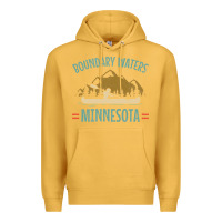 Mustard retro boundary waters canoe minnesota Premium Hoodie - DesignPulse