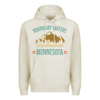 Oatmeal Heather retro boundary waters canoe minnesota Premium Hoodie - DesignPulse