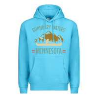 Ocean Blue retro boundary waters canoe minnesota Premium Hoodie - DesignPulse