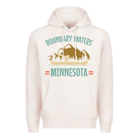 Pale Pink retro boundary waters canoe minnesota Premium Hoodie - DesignPulse