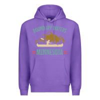 Purple retro boundary waters canoe minnesota Premium Hoodie - DesignPulse