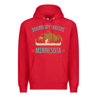Red retro boundary waters canoe minnesota Premium Hoodie - DesignPulse