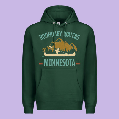Retro Boundary Waters Canoe Minnesota Premium Hoodie Designed By Designpulse