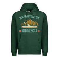 Sports Green retro boundary waters canoe minnesota Premium Hoodie - DesignPulse